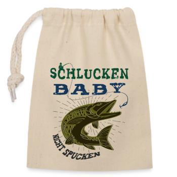 Pike fishing - Closable cotton gift bag (14x20cm) - nature - Front