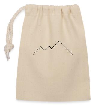 Berge Motiv Minimalistische Zeichnung Wandern Berg - Verschließbarer Geschenkbeutel aus Baumwolle (14x20cm) - Natur - Vorne
