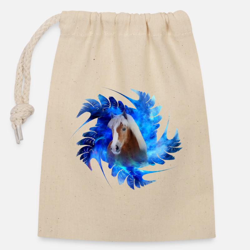 Haflinger Ibiza - Sac cadeau en coton avec cordon (14 x 20 cm) - nature