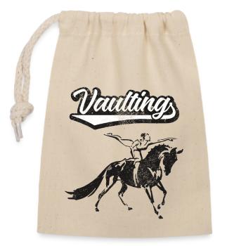 Vaulting Voltigieren Pferd Reiten - Verschließbarer Geschenkbeutel aus Baumwolle (14x20cm) - Natur - Vorne