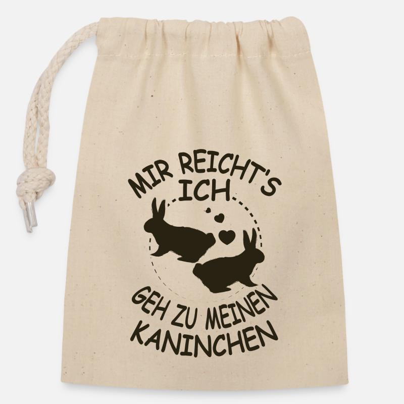 Kaninchen - Verschließbarer Geschenkbeutel aus Baumwolle (14x20cm) - Natur