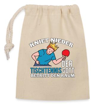Tischtennis Legende König Macht Den Raum Unsicher - Verschließbarer Geschenkbeutel aus Baumwolle (14x20cm) - Natur - Vorne