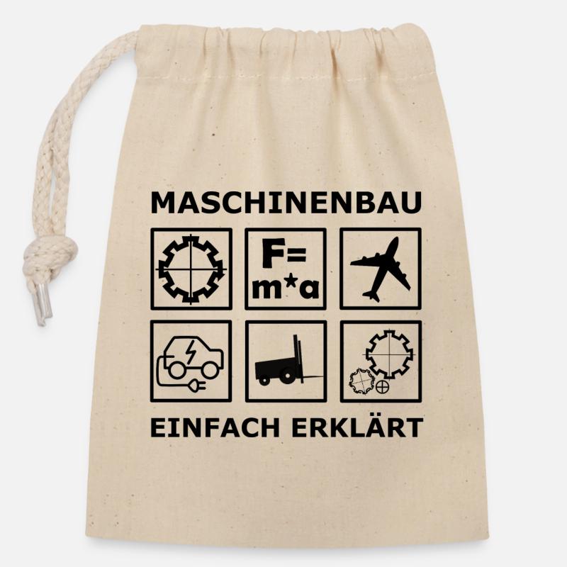 Mechanical Engineering Engineers - Closable cotton gift bag (14x20cm) - nature