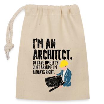 Architecte architecture cadeau - Sac cadeau en coton avec cordon (14 x 20 cm) - nature - Devant