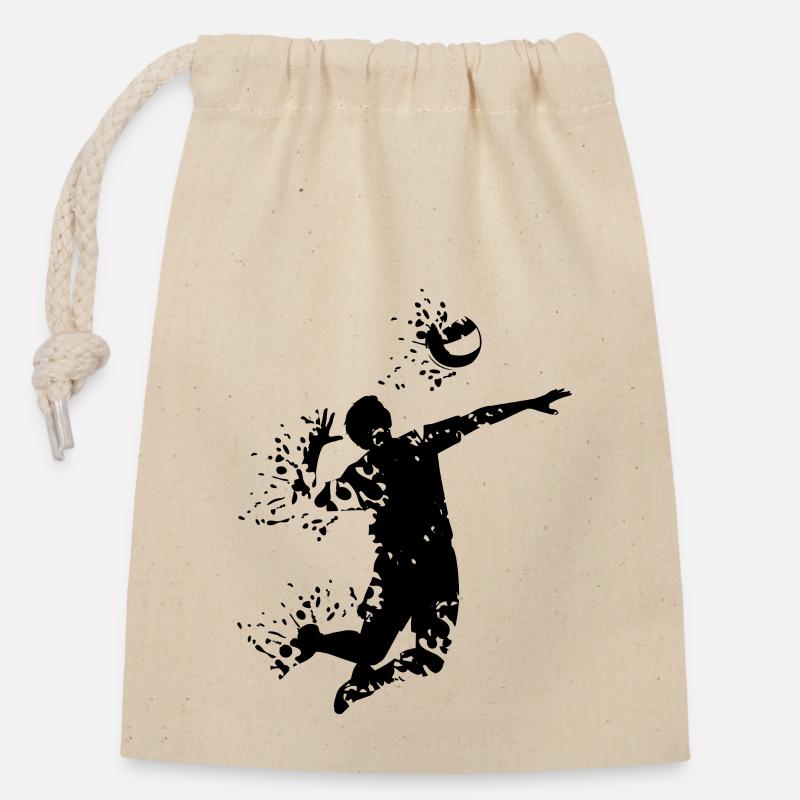 volleyball cool - Verschließbarer Geschenkbeutel aus Baumwolle (14x20cm) - Natur