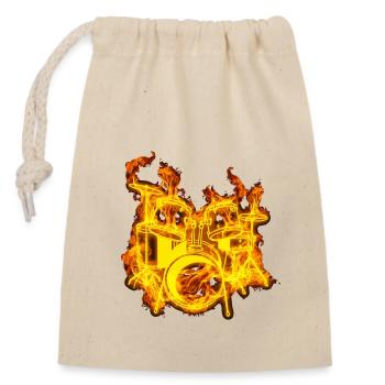 Tambour En flammes Musique Les amants de batterie - Sac cadeau en coton avec cordon (14 x 20 cm) - nature - Devant