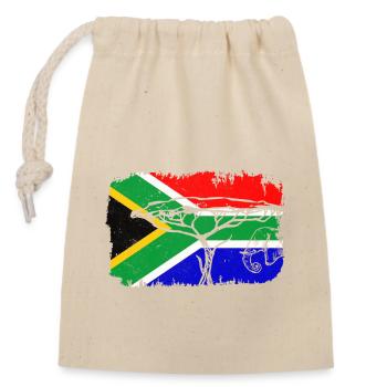 South Africa Flag - Closable cotton gift bag (14x20cm) - nature - Front