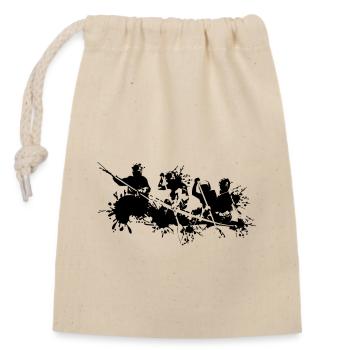 Rafting Design - Closable cotton gift bag (14x20cm) - nature - Front