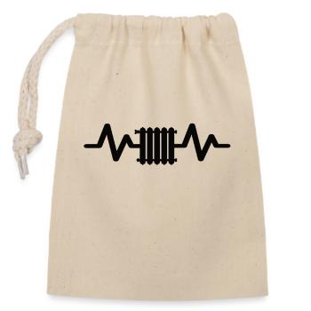 Battements de coeur Chauffage - Sac cadeau en coton avec cordon (14 x 20 cm) - nature - Devant