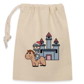 Medieval Knight Castle Warrior - Closable cotton gift bag (14x20cm) - nature - Front