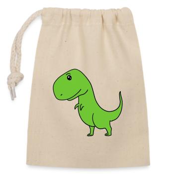 Dinosaures - Sac cadeau en coton avec cordon (14 x 20 cm) - nature - Devant