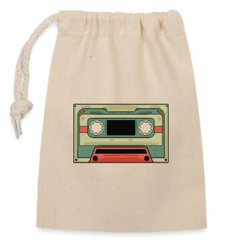 Cassette Tapes Mixtape Vintage Retro Cassette - Verschließbarer Geschenkbeutel aus Baumwolle (14x20cm) - Natur - Vorne