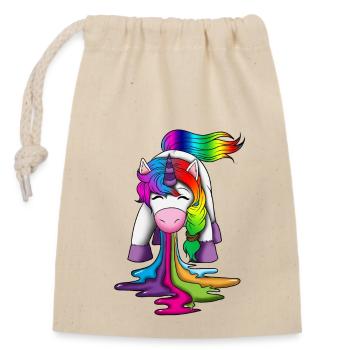 Licorne vomit créatures mythiques arc-en-ciel - Sac cadeau en coton avec cordon (14 x 20 cm) - nature - Devant