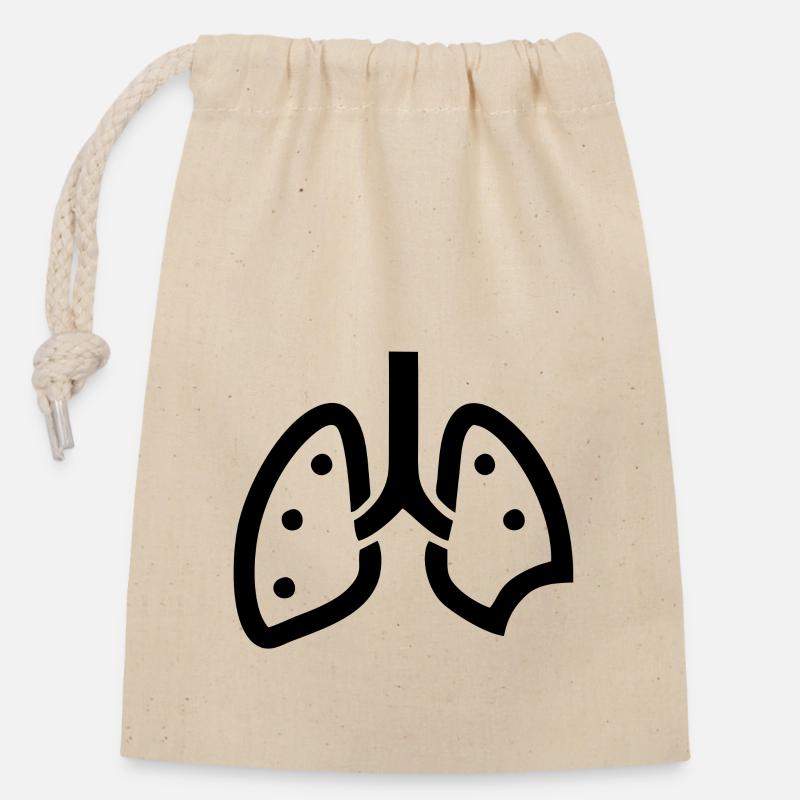 Lung lung wings - Closable cotton gift bag (14x20cm) - nature