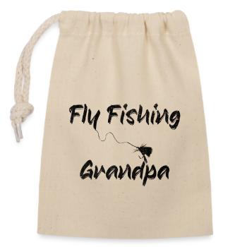 Fly Fishing Grandpa - Sac cadeau en coton avec cordon (14 x 20 cm) - nature - Devant