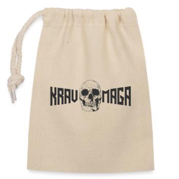 Krav Maga mit Totenkopf - Verschließbarer Geschenkbeutel aus Baumwolle (14x20cm) - Natur - Vorne