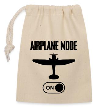 Flugzeug-Modus - Verschließbarer Geschenkbeutel aus Baumwolle (14x20cm) - Natur - Vorne