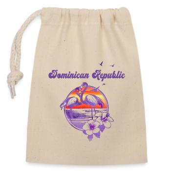 Design rétro République Dominicaine - Sac cadeau en coton avec cordon (14 x 20 cm) - nature - Devant