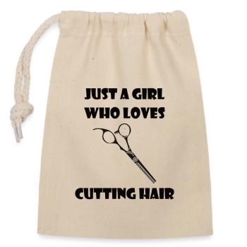 Coiffes coiffeuses ciseaux pesaille femme fille - Sac cadeau en coton avec cordon (14 x 20 cm) - nature - Devant