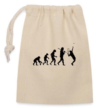 Evolution Tennis - Verschließbarer Geschenkbeutel aus Baumwolle (14x20cm) - Natur - Vorne