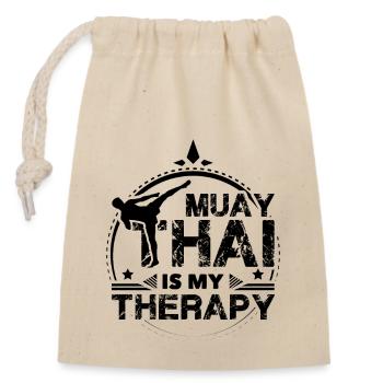 Thaiboxen therapy - Verschließbarer Geschenkbeutel aus Baumwolle (14x20cm) - Natur - Vorne