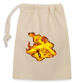 Fire Forging Hammer Blacksmith - Closable cotton gift bag (14x20cm) - nature - Front