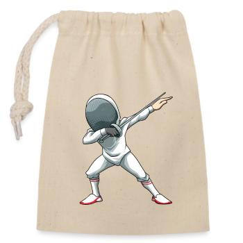 Fechten Dabbing Dab Fechtkampf - Verschließbarer Geschenkbeutel aus Baumwolle (14x20cm) - Natur - Vorne