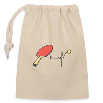 Table Tennis Heartbeat ECG Pulse Player Player - Closable cotton gift bag (14x20cm) - nature - Front