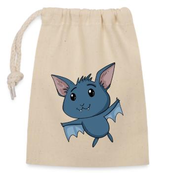 Bat - Closable cotton gift bag (14x20cm) - nature - Front