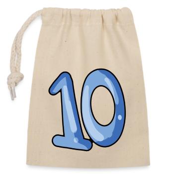 10 - Closable cotton gift bag (14x20cm) - nature - Front