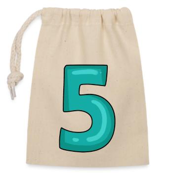 5 - Closable cotton gift bag (14x20cm) - nature - Front