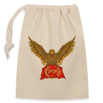 Aigle romain avec drapeau - SPQR - Sac cadeau en coton avec cordon (14 x 20 cm) - nature - Devant