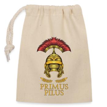 Römischer Legionär - Primus Pilus - Verschließbarer Geschenkbeutel aus Baumwolle (14x20cm) - Natur - Vorne