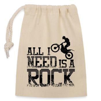 rock moto trial bike - Closable cotton gift bag (14x20cm) - nature - Front