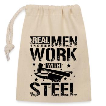 Blacksmith Men - Closable cotton gift bag (14x20cm) - nature - Front