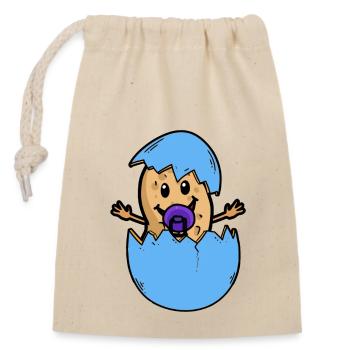Coquille d’arachide naissance bébé éclosion oeuf - Sac cadeau en coton avec cordon (14 x 20 cm) - nature - Devant
