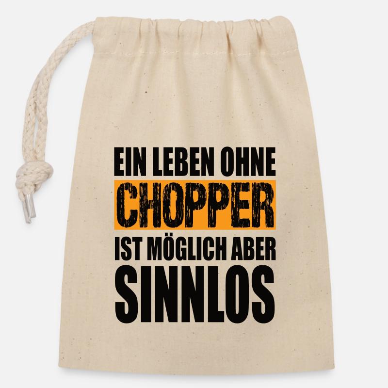 Ein Leben Ohne Chopper Ist möglich aber Sinnlos - Verschließbarer Geschenkbeutel aus Baumwolle (14x20cm) - Natur