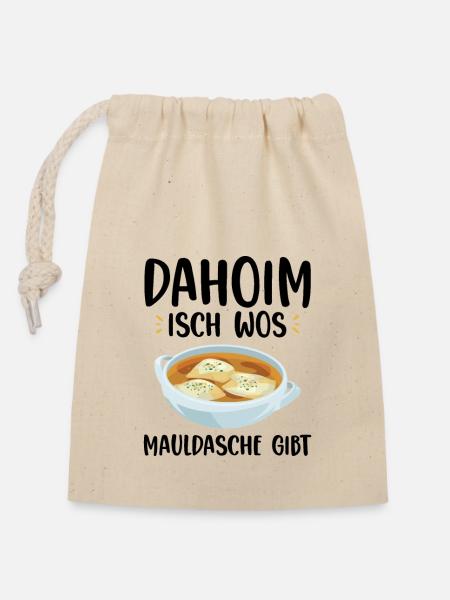 Maultaschen - Verschließbarer Geschenkbeutel aus Baumwolle (14x20cm) - Natur