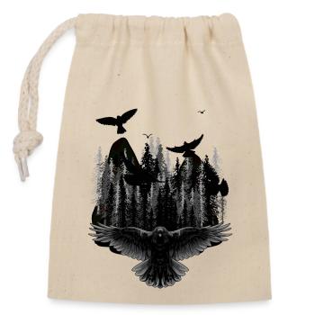 Fantasy Dark Wildlife Birds Nature Wilderness - Closable cotton gift bag (14x20cm) - nature - Front
