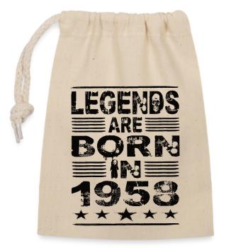 Les légendes naissent en 1958 - Sac cadeau en coton avec cordon (14 x 20 cm) - nature - Devant