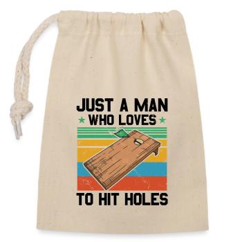 Cornhole - Verschließbarer Geschenkbeutel aus Baumwolle (14x20cm) - Natur - Vorne
