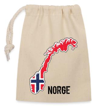 Norway, Scandinavia, flag, outline - Closable cotton gift bag (14x20cm) - nature - Front