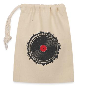Disque vinyle Disque Musique - Sac cadeau en coton avec cordon (14 x 20 cm) - nature - Devant