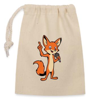 Singing vixen with microphone - Fuchs - Closable cotton gift bag (14x20cm) - nature - Front