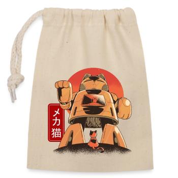 Cat Mech Robot Anime Mécanique Japonaise - Sac cadeau en coton avec cordon (14 x 20 cm) - nature - Devant