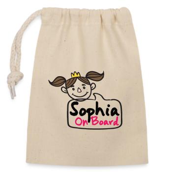 Sophia à bord - Sac cadeau en coton avec cordon (14 x 20 cm) - nature - Devant