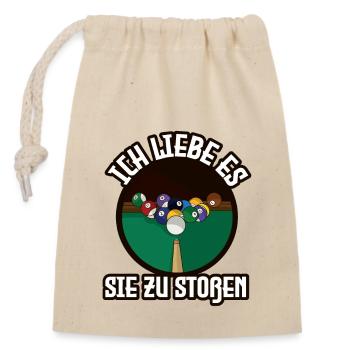 Billiard player snooker balls push billiard pool - Closable cotton gift bag (14x20cm) - nature - Front