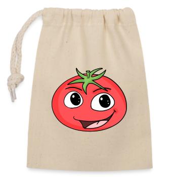 Tomate - Verschließbarer Geschenkbeutel aus Baumwolle (14x20cm) - Natur - Vorne