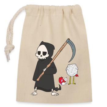 Death Grim Reaper Chicken Horror Halloween Head Brutal - Closable cotton gift bag (14x20cm) - nature - Front