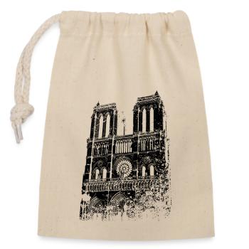 Notre Dame Paris Skyline France I Love Paris - Closable cotton gift bag (14x20cm) - nature - Front
